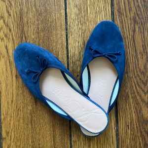 J.Crew Zoe ballet flat mules. Size 7 Navy Suede. New without box.